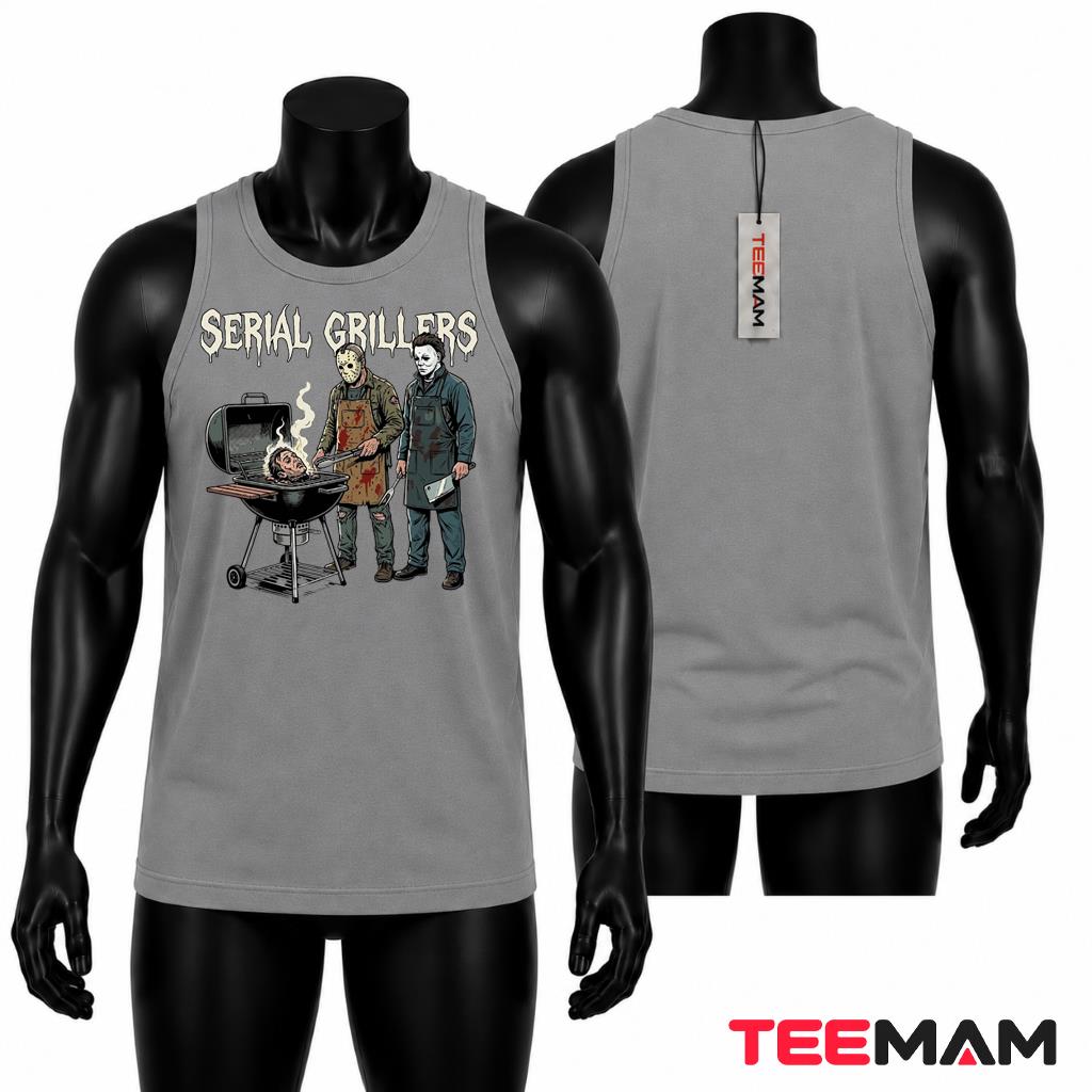 Horror Movie Characters Halloween Tank Top Serial Grillers BBQ Horror Movie Characters Halloween Tank Top Serial Grillers BBQ