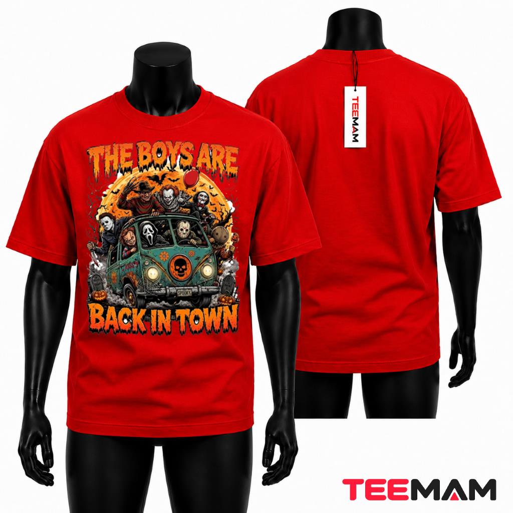 Horror Movie Characters Halloween T-Shirt The Boys Are Back In Town