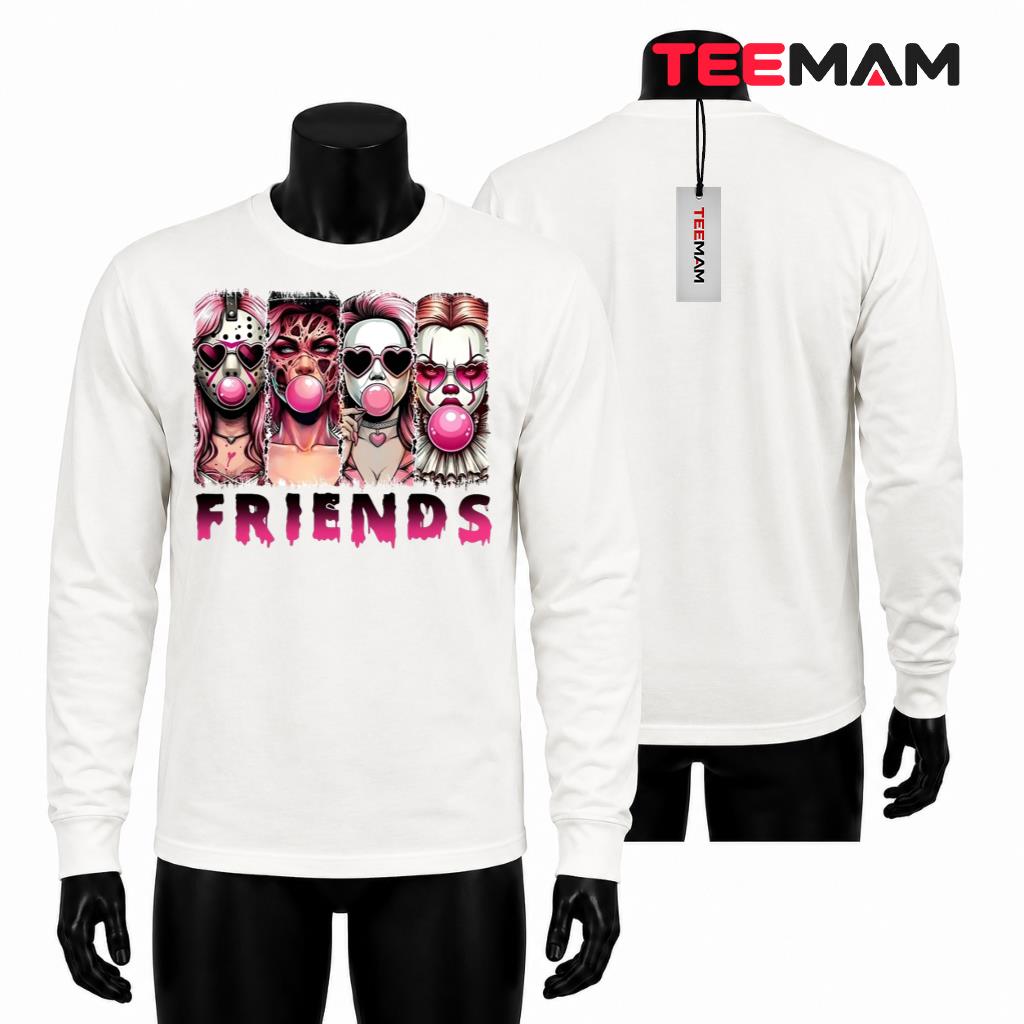 Horror Movie Friends Halloween Long Sleeve Pink Bubblegum Horror Movie Friends Halloween Long Sleeve Pink Bubblegum