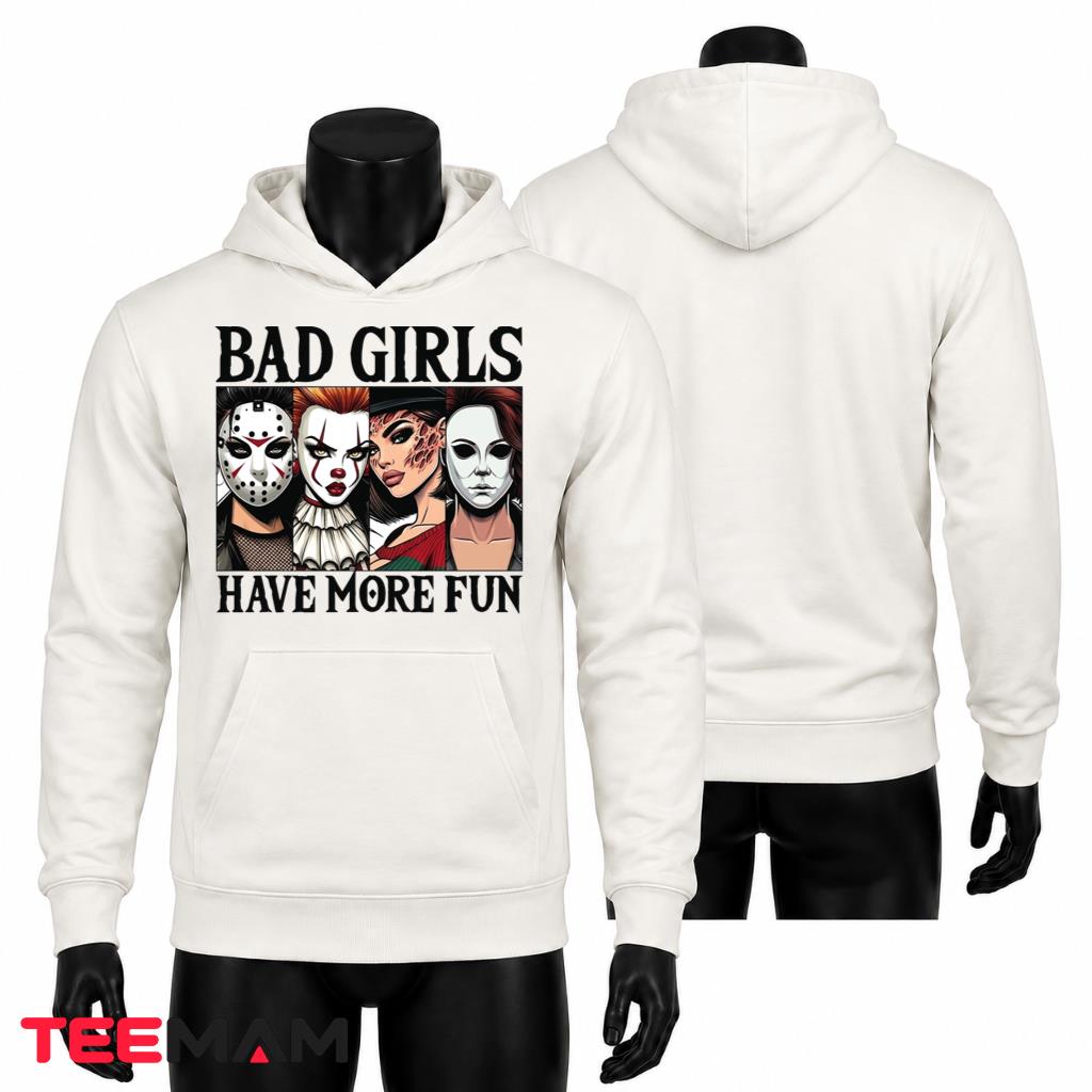 Horror Movie Halloween Hoodie Bad Girls Spooky Women Horror Movie Halloween Hoodie Bad Girls Spooky Women