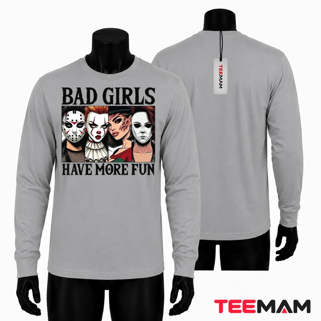 Horror Movie Halloween Long Sleeve Bad Girls Spooky Women Horror Movie Halloween Long Sleeve Bad Girls Spooky Women