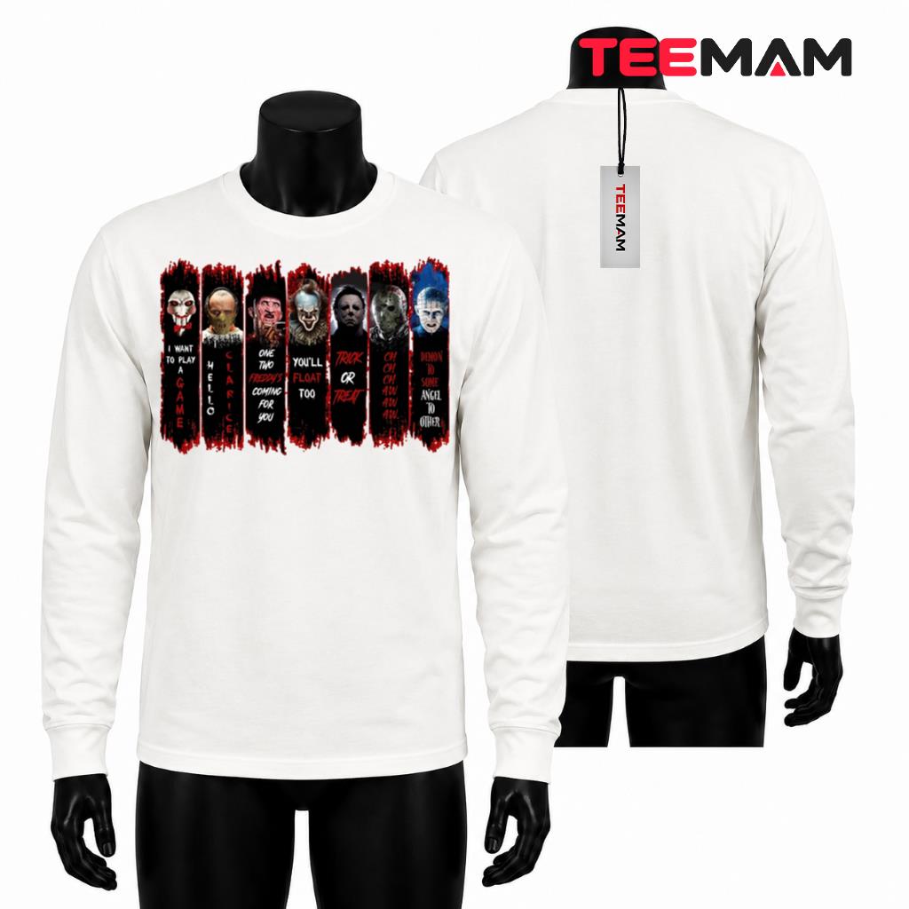 Horror Movie Villains Halloween Long Sleeve Blood Drip Panels Horror Movie Villains Halloween Long Sleeve Blood Drip Panels