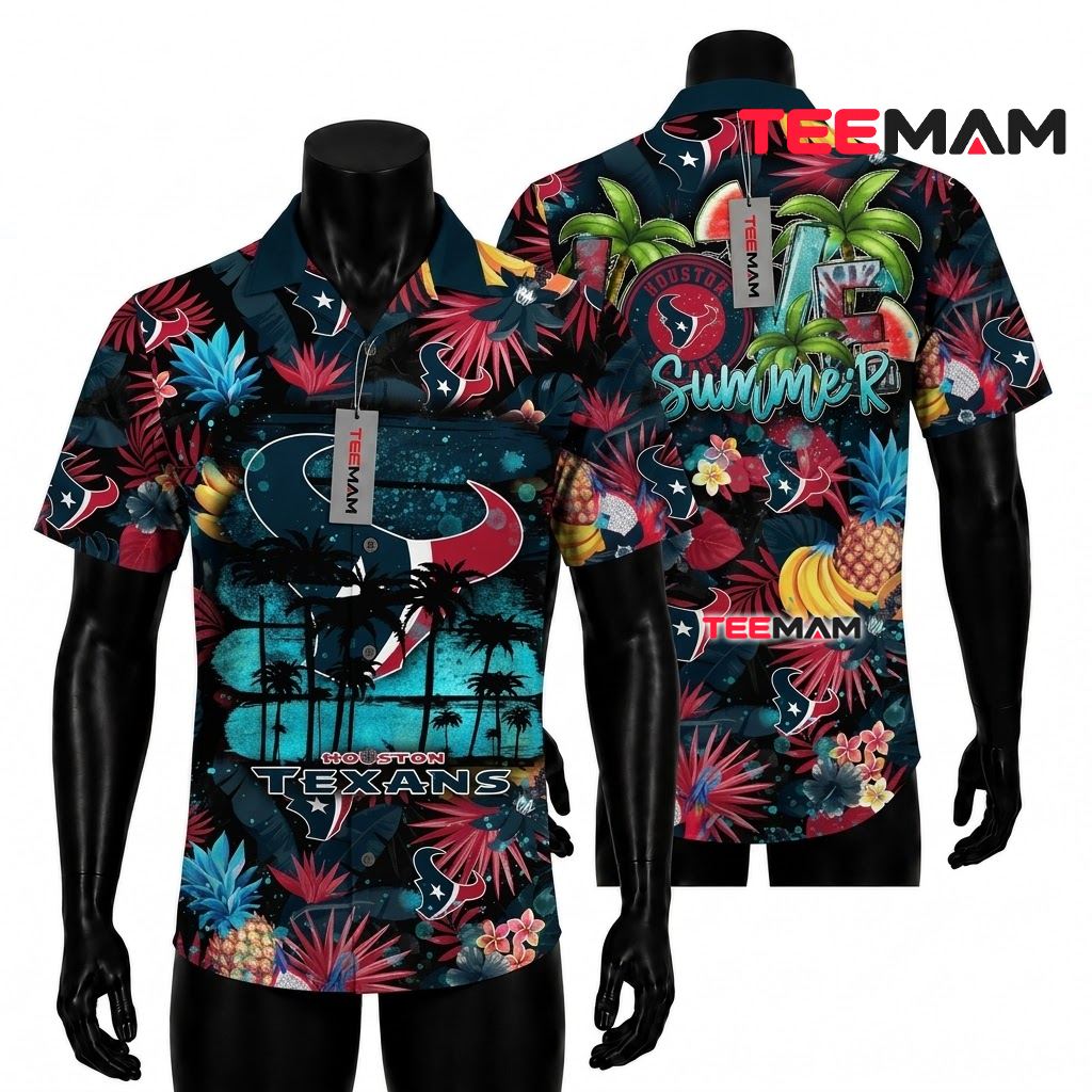 Houston Texans Hawaiian Shirt Love Summer Fruit Paradise Front
