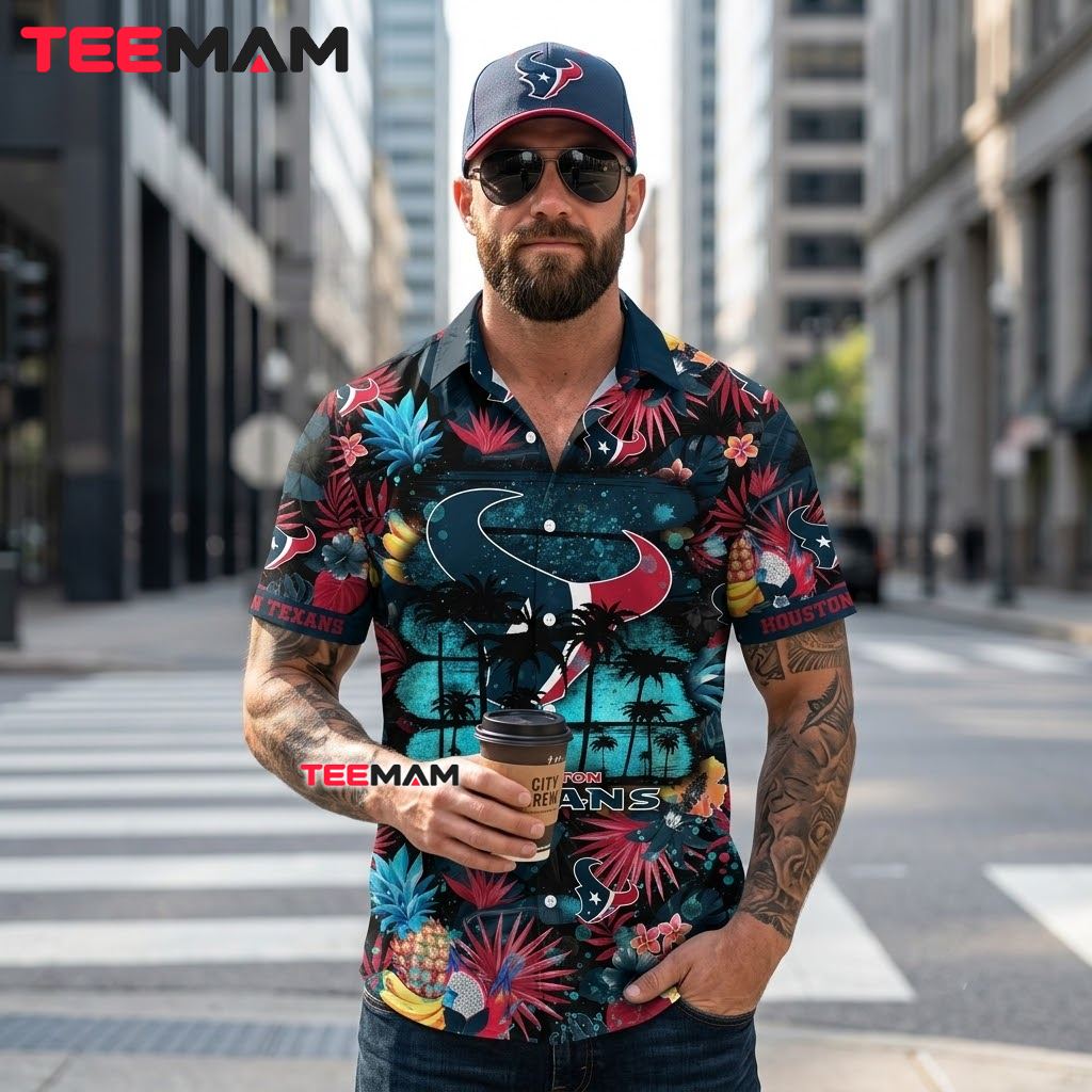 Houston Texans Hawaiian Shirt Love Summer Fruit Paradise Back Houston Texans Hawaiian Shirt Love Summer Fruit Paradise Back