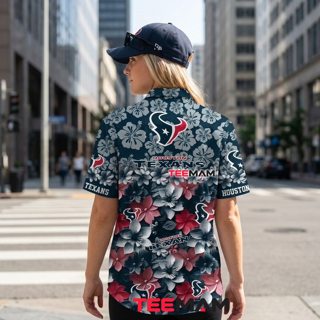 Houston Texans Hawaiian Shirt Ombre Cherry Blossom Bloom Version 3 Houston Texans Hawaiian Shirt Ombre Cherry Blossom Bloom Version 3