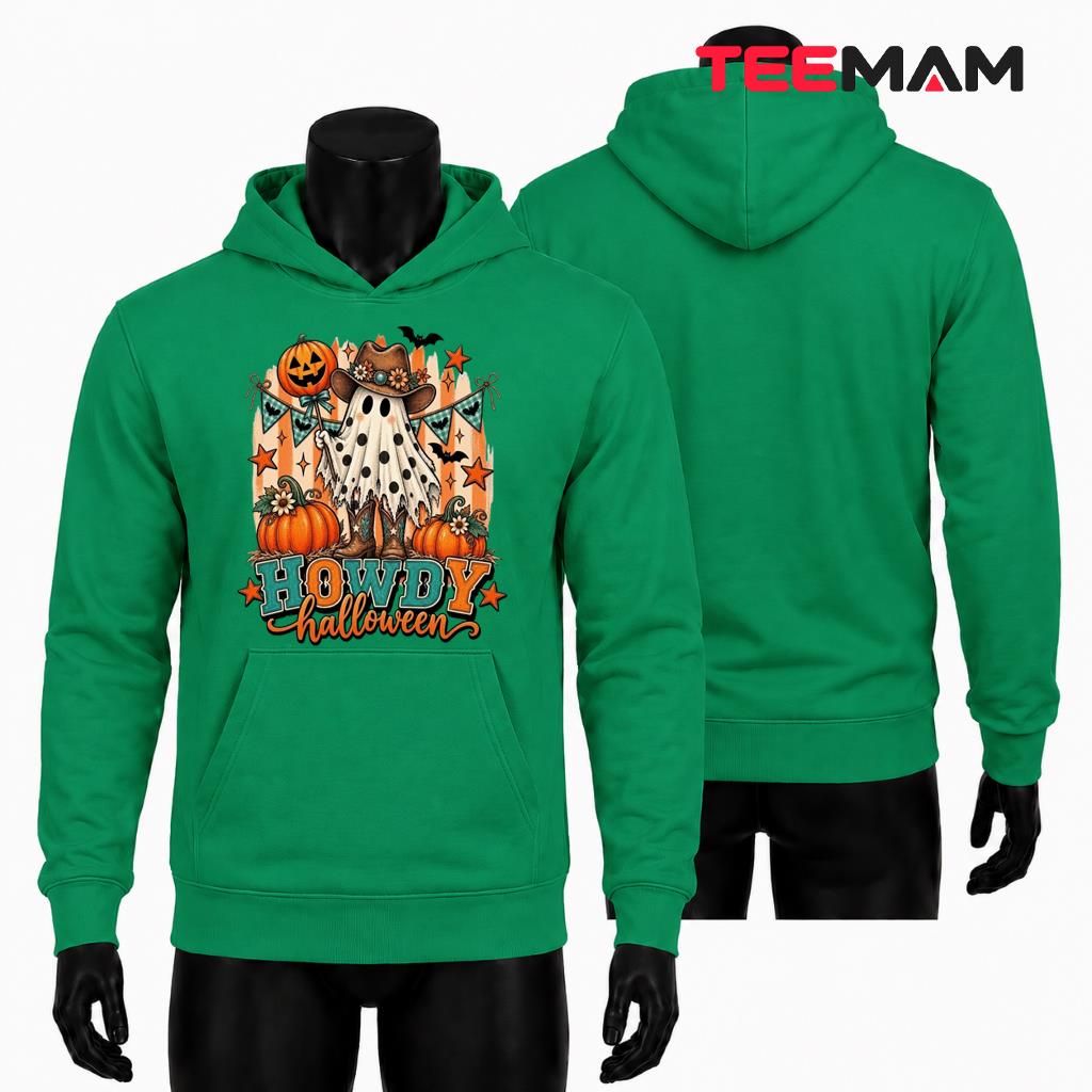 Howdy Halloween Hoodie Cowboy Ghost Western Pumpkin Howdy Halloween Hoodie Cowboy Ghost Western Pumpkin