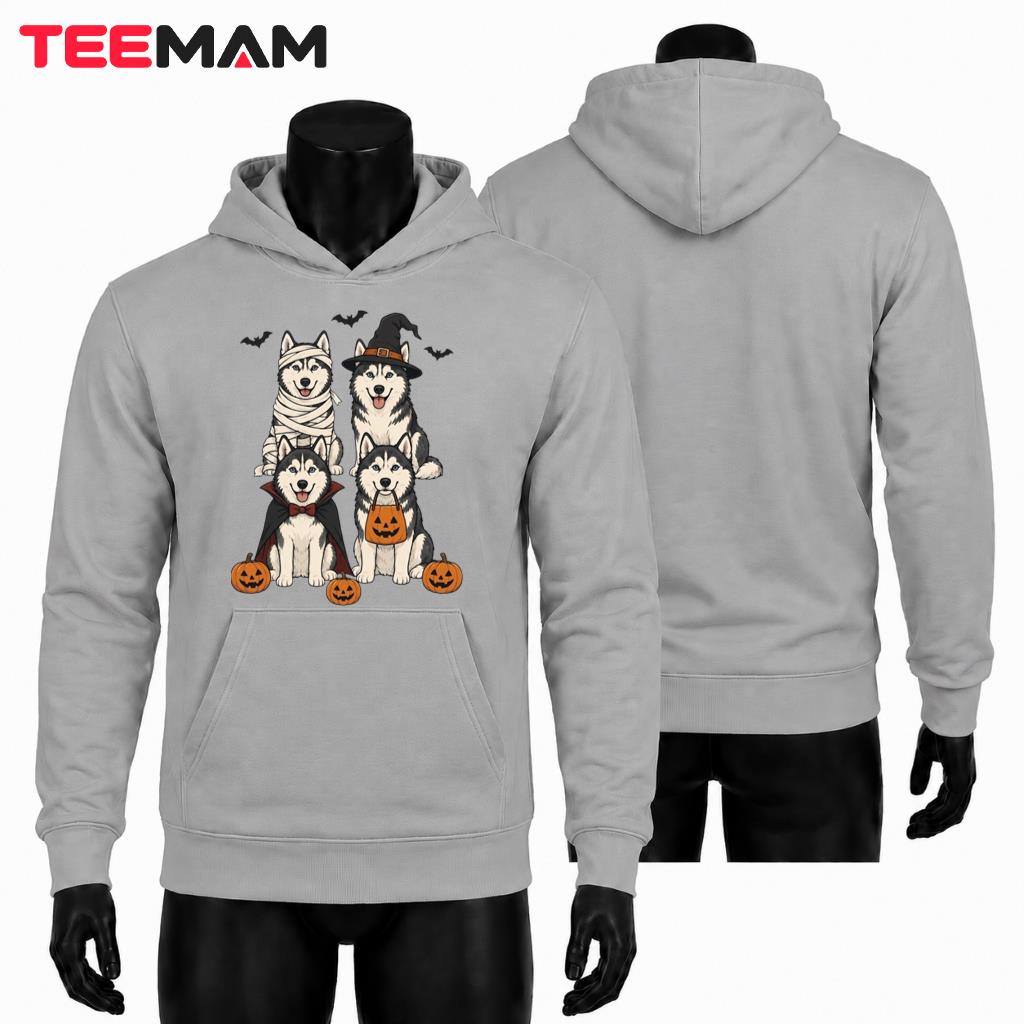 Husky Halloween Hoodie Spooky Dog Costume Pumpkin Party Husky Halloween Hoodie Spooky Dog Costume Pumpkin Party