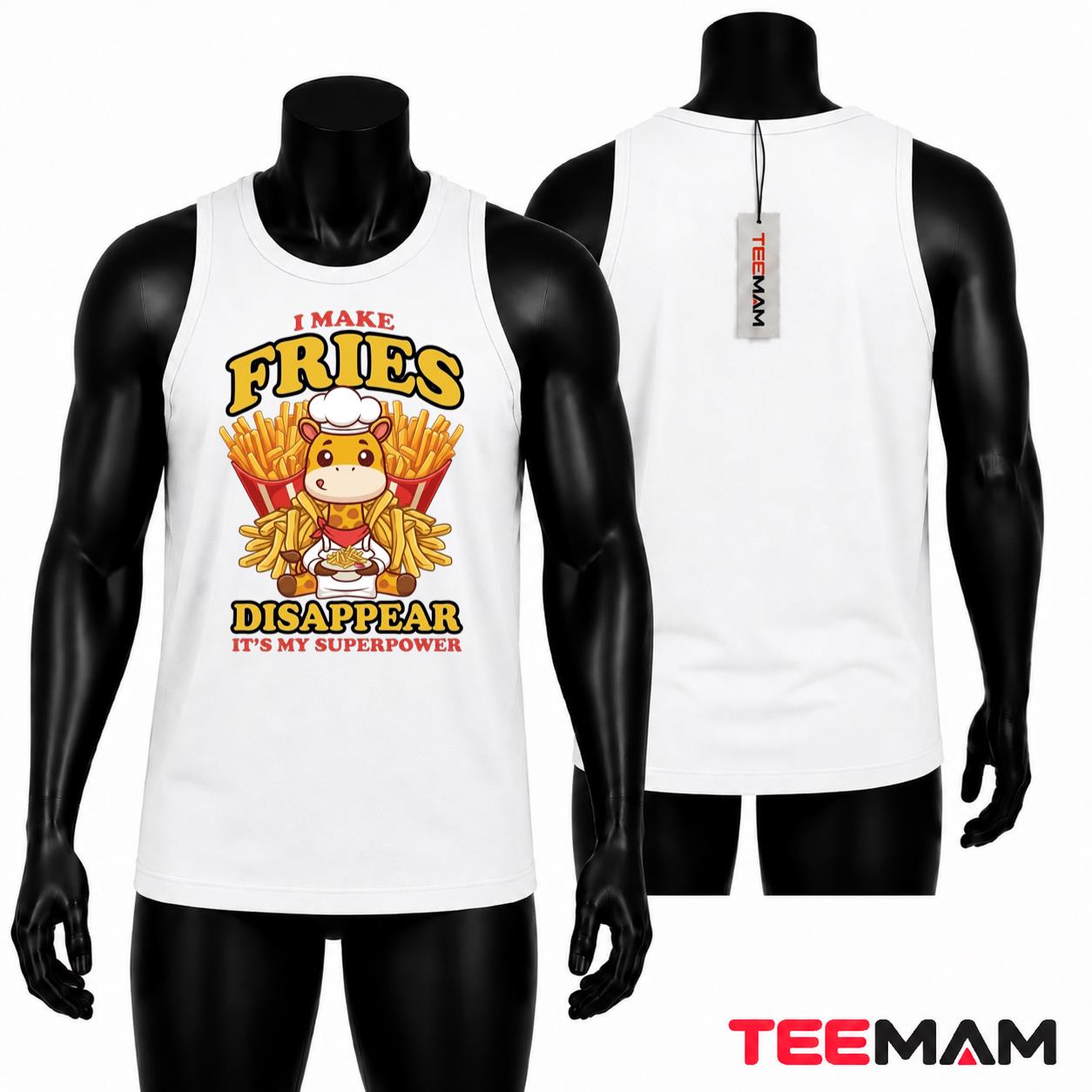 I Make Fries Disappear Superpower Giraffe Tank Top I Make Fries Disappear Superpower Giraffe Tank Top