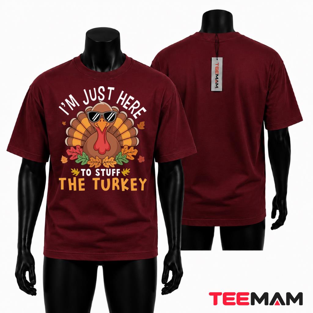 Im Just Here To Stuff The Turkey Thanksgiving Funny T-Shirt