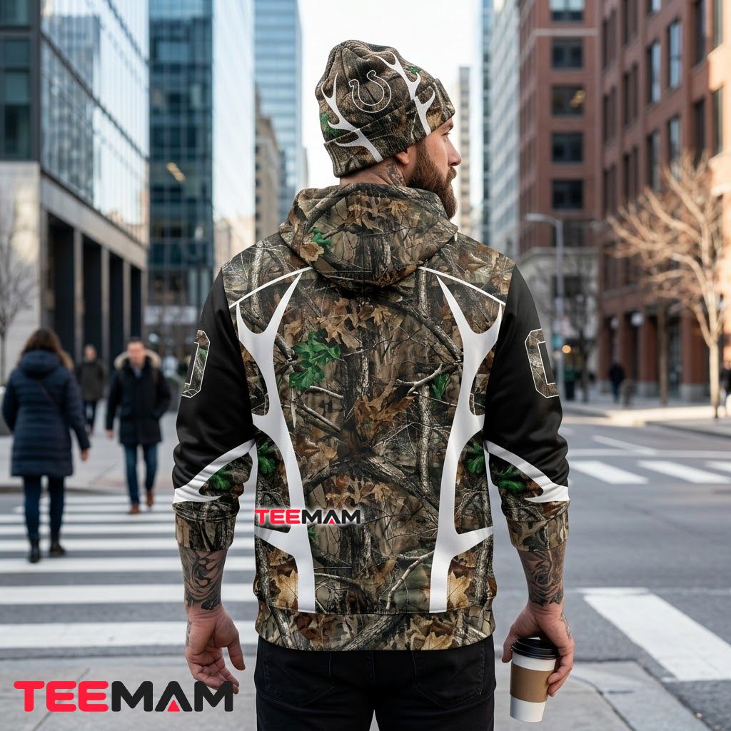 Indianapolis Colts 3D Hoodie Antler Hunting Camo Panel Version 3 Indianapolis Colts 3D Hoodie Antler Hunting Camo Panel Version 3