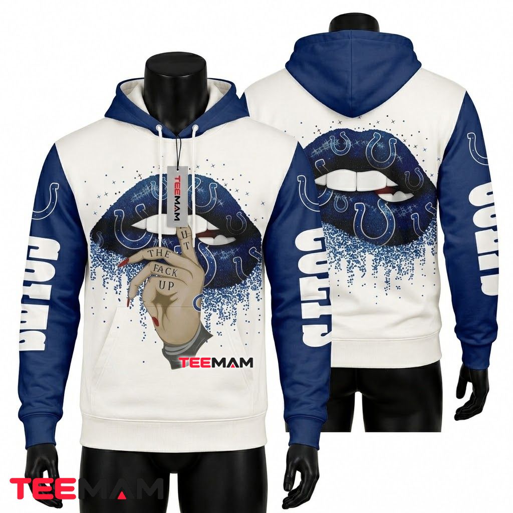 Indianapolis Colts 3D Hoodie Rainbow Puzzle Piece Border