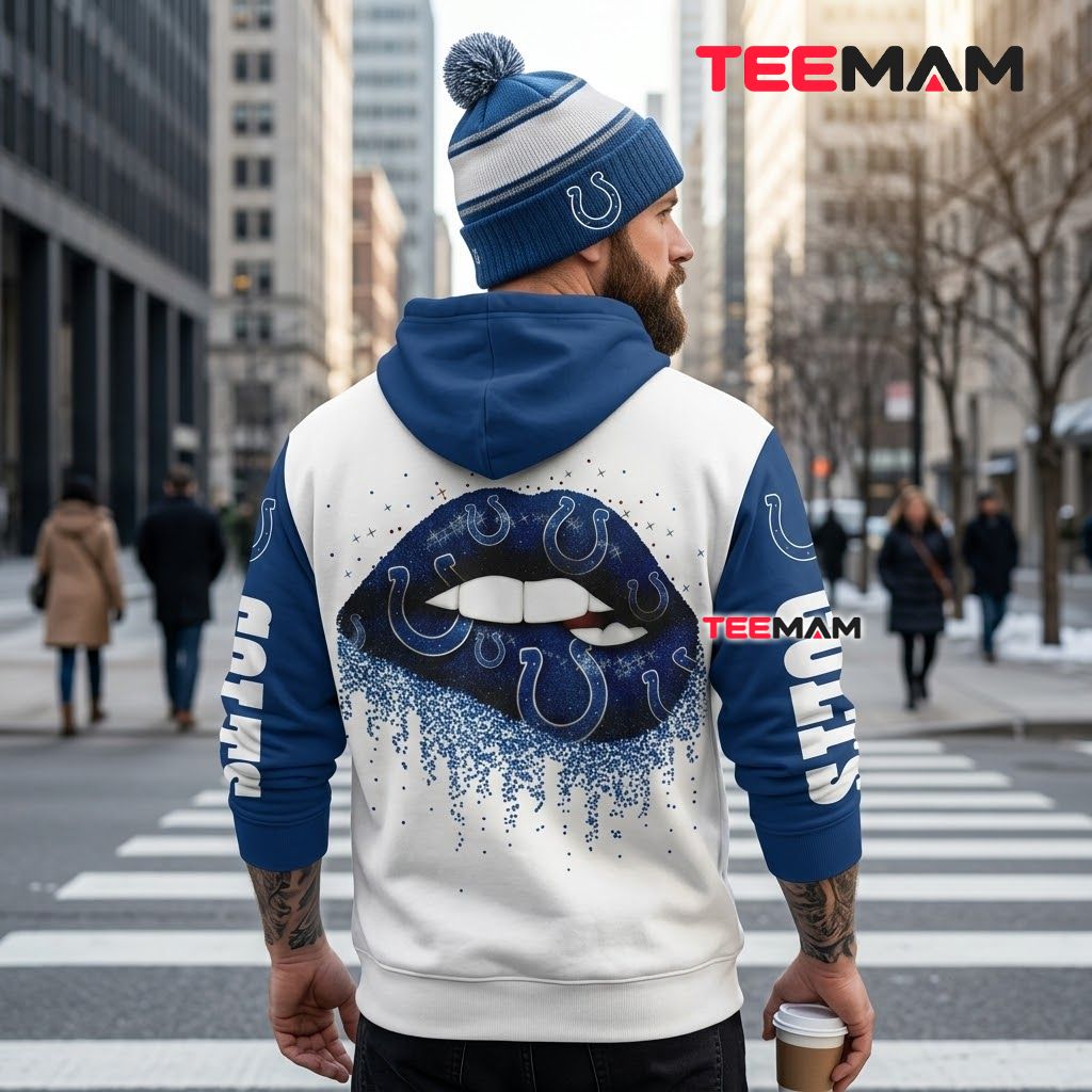 Indianapolis Colts 3D Hoodie Glitter Lips Bold Print Version 3 Indianapolis Colts 3D Hoodie Glitter Lips Bold Print Version 3