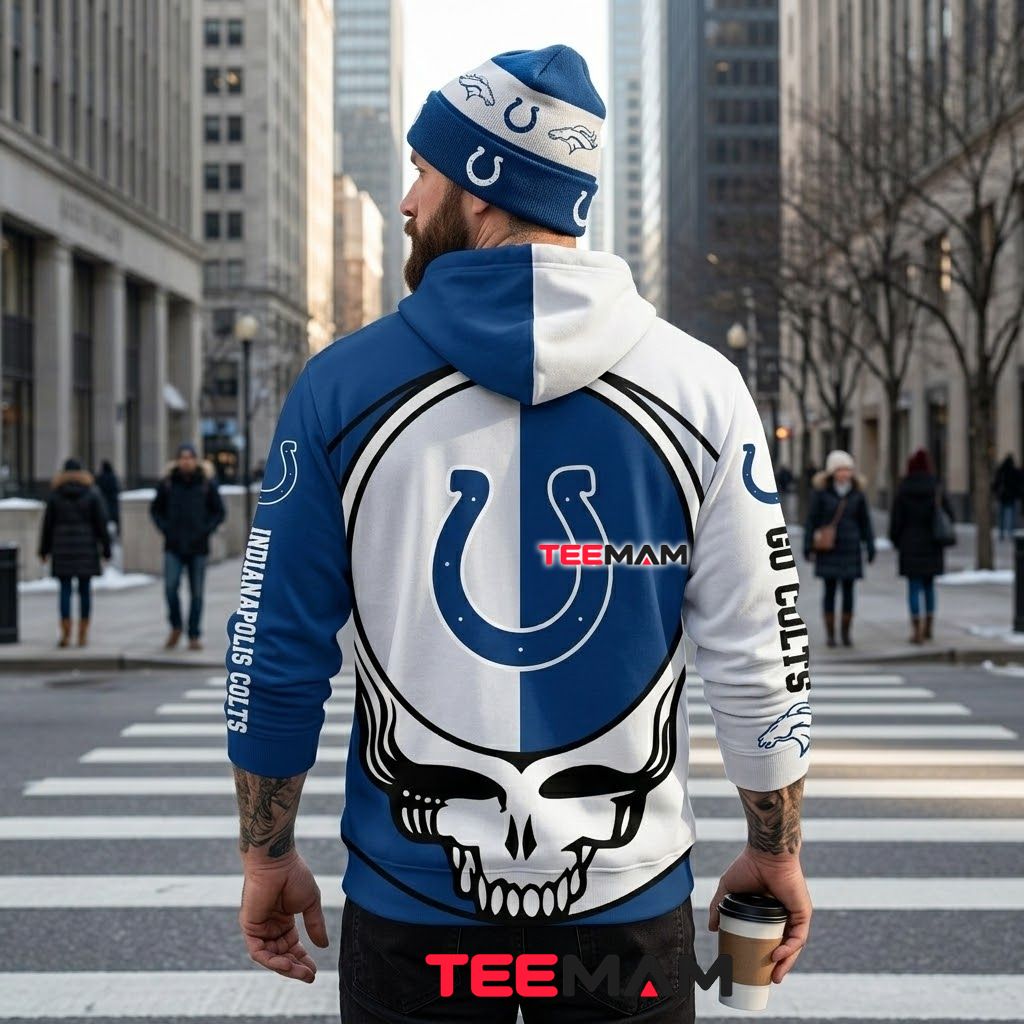 Indianapolis Colts 3D Hoodie Grateful Dead Steal Your Face Skull Version 3 Indianapolis Colts 3D Hoodie Grateful Dead Steal Your Face Skull Version 3