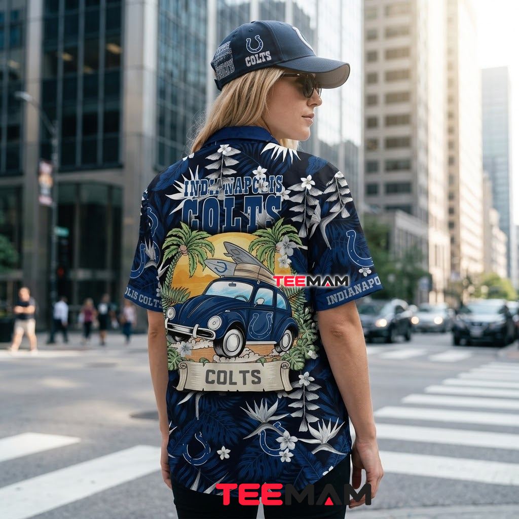 Indianapolis Colts Hawaiian Shirt Beetle Car Surfboard Beach Version 3 Indianapolis Colts Hawaiian Shirt Beetle Car Surfboard Beach Version 3