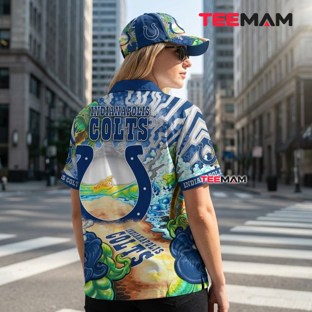 Indianapolis Colts Hawaiian Shirt Horseshoe Lava Beach Scene Version 3 Indianapolis Colts Hawaiian Shirt Horseshoe Lava Beach Scene Version 3