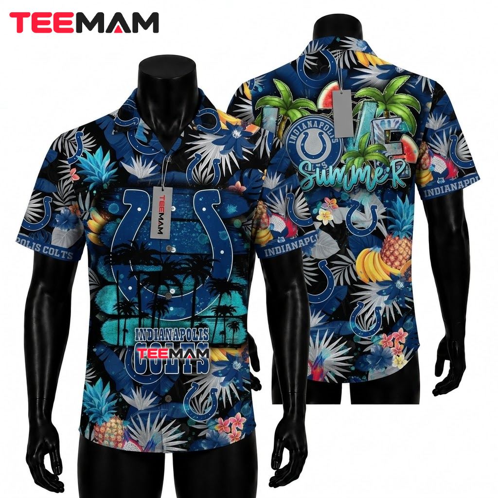 Indianapolis Colts Hawaiian Shirt Love Summer Fruit Paradise Front