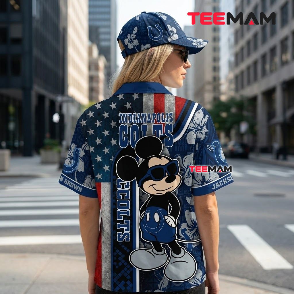 Indianapolis Colts Hawaiian Shirt Mickey Cool Custom Name Version 3 Indianapolis Colts Hawaiian Shirt Mickey Cool Custom Name Version 3
