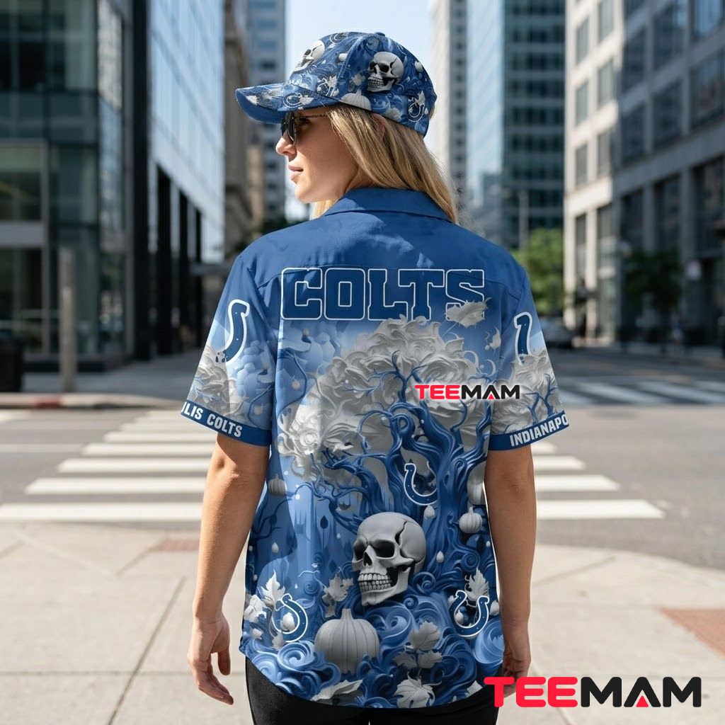 Indianapolis Colts Hawaiian Shirt Skull Tree Fantasy Art Version 3 Indianapolis Colts Hawaiian Shirt Skull Tree Fantasy Art Version 3