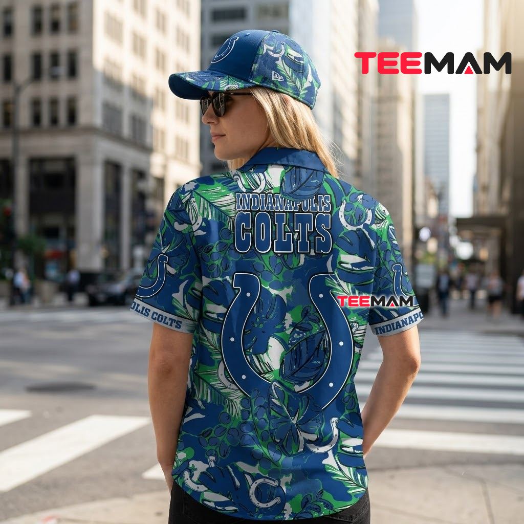 Indianapolis Colts Tropical Shirt Camo Tropical Leaf Print Version 3 Indianapolis Colts Tropical Shirt Camo Tropical Leaf Print Version 3