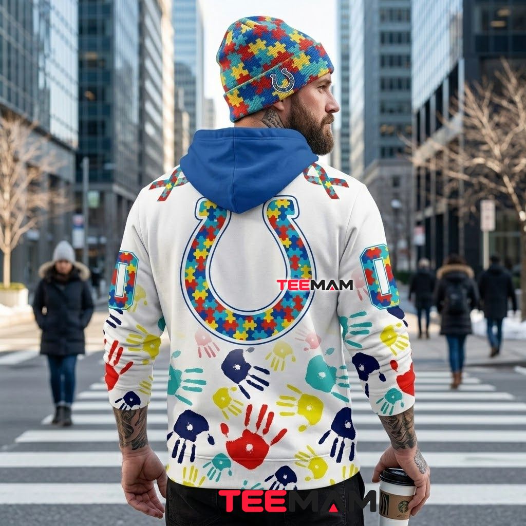 Jacksonville Jaguars 3D Hoodie Autism Awareness Handprint Version 3 Jacksonville Jaguars 3D Hoodie Autism Awareness Handprint Version 3