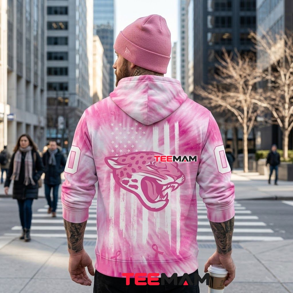 Jacksonville Jaguars 3D Hoodie Pink Tie Dye Flag Version 3 Jacksonville Jaguars 3D Hoodie Pink Tie Dye Flag Version 3