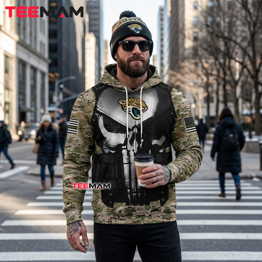 Jacksonville Jaguars 3D Hoodie Punisher Skull Desert Camo Back Jacksonville Jaguars 3D Hoodie Punisher Skull Desert Camo Back