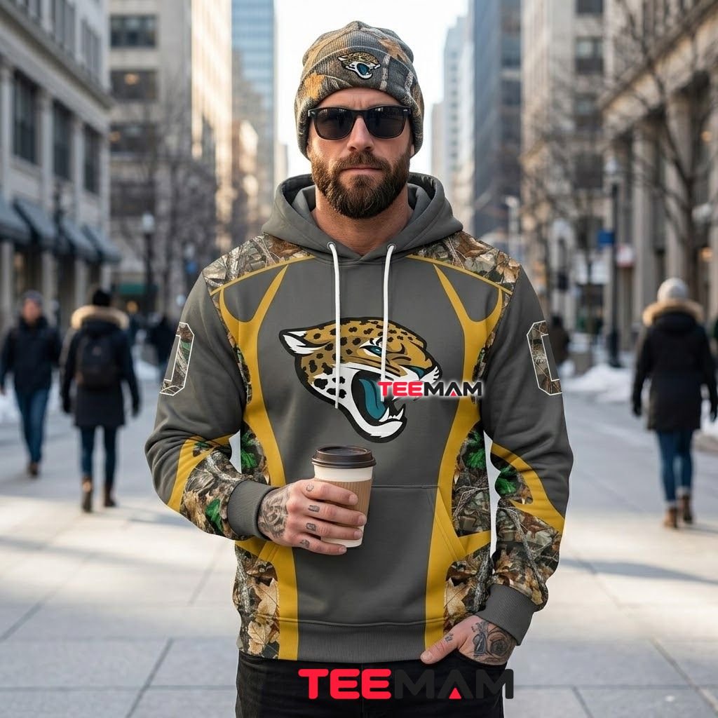 Jacksonville Jaguars 3D Hoodie Realtree Camo Jersey Panel Back Jacksonville Jaguars 3D Hoodie Realtree Camo Jersey Panel Back