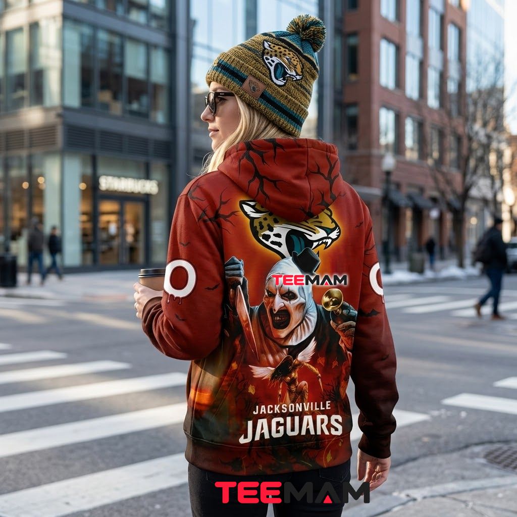 Jacksonville Jaguars 3D Hoodie Terrifier Clown Halloween Version 3 Jacksonville Jaguars 3D Hoodie Terrifier Clown Halloween Version 3