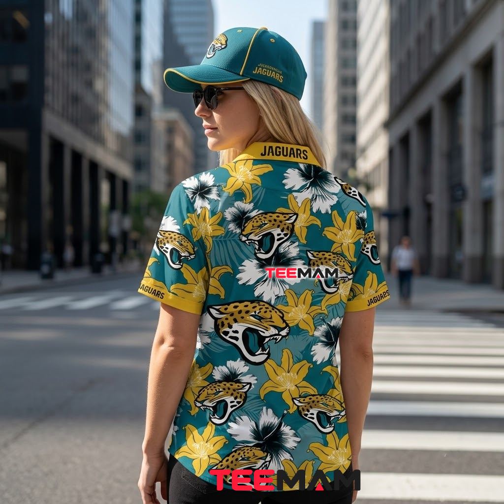 Jacksonville Jaguars Aloha Shirt Yellow Hibiscus Version 3 Jacksonville Jaguars Aloha Shirt Yellow Hibiscus Version 3