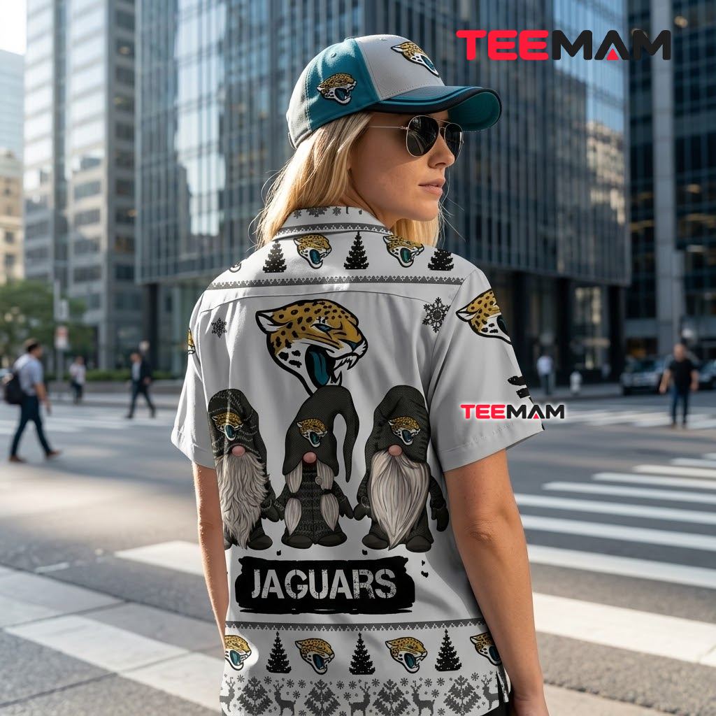 Jacksonville Jaguars Button Up Shirt Christmas Gnomes Version 3 Jacksonville Jaguars Button Up Shirt Christmas Gnomes Version 3