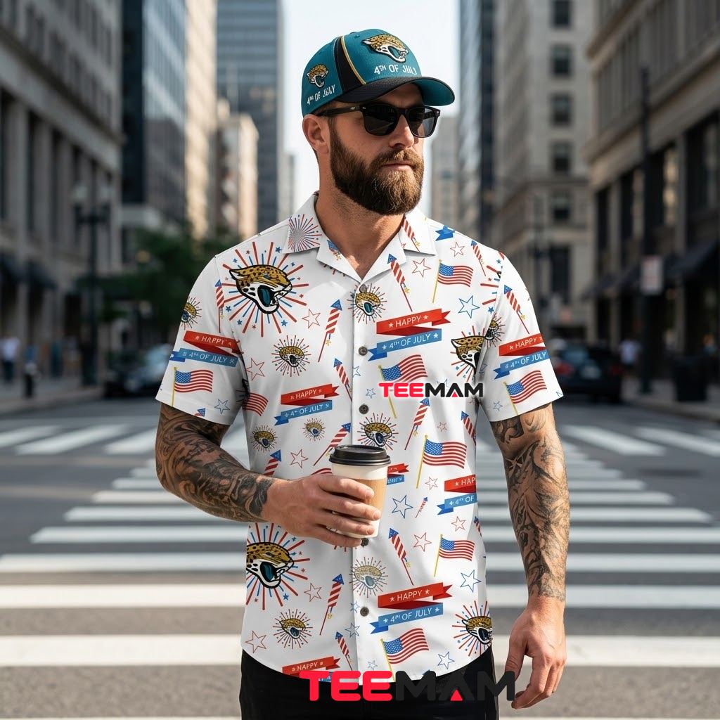 Jacksonville Jaguars Hawaiian Shirt 4th Of July Back Jacksonville Jaguars Hawaiian Shirt 4th Of July Back