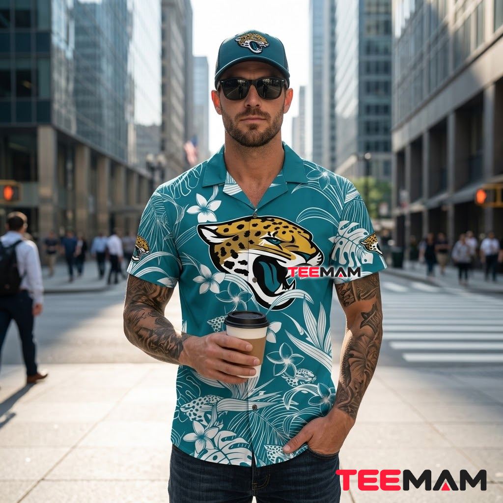 Jacksonville Jaguars Hawaiian Shirt White Botanical Back Jacksonville Jaguars Hawaiian Shirt White Botanical Back