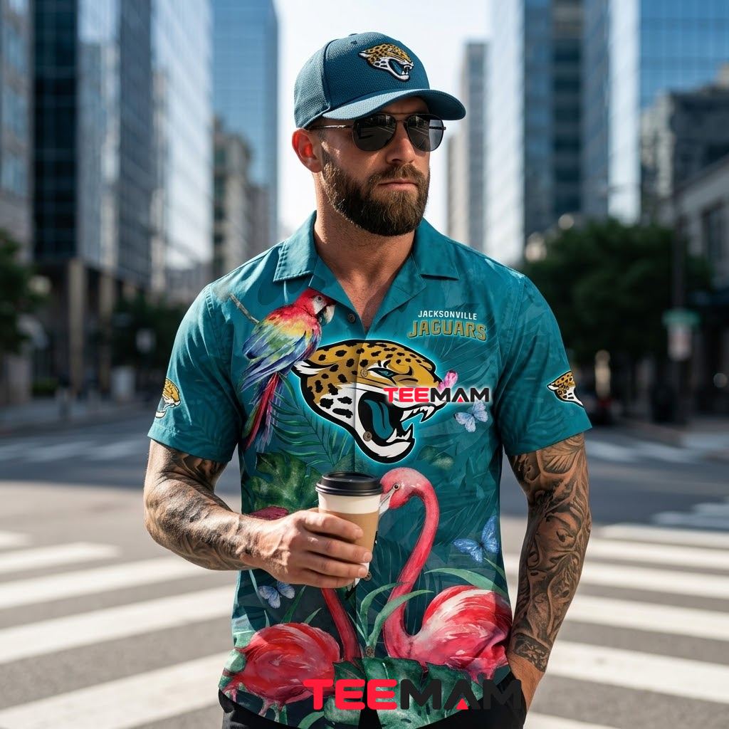 Jacksonville Jaguars Tropical Shirt Flamingo Parrot Back Jacksonville Jaguars Tropical Shirt Flamingo Parrot Back