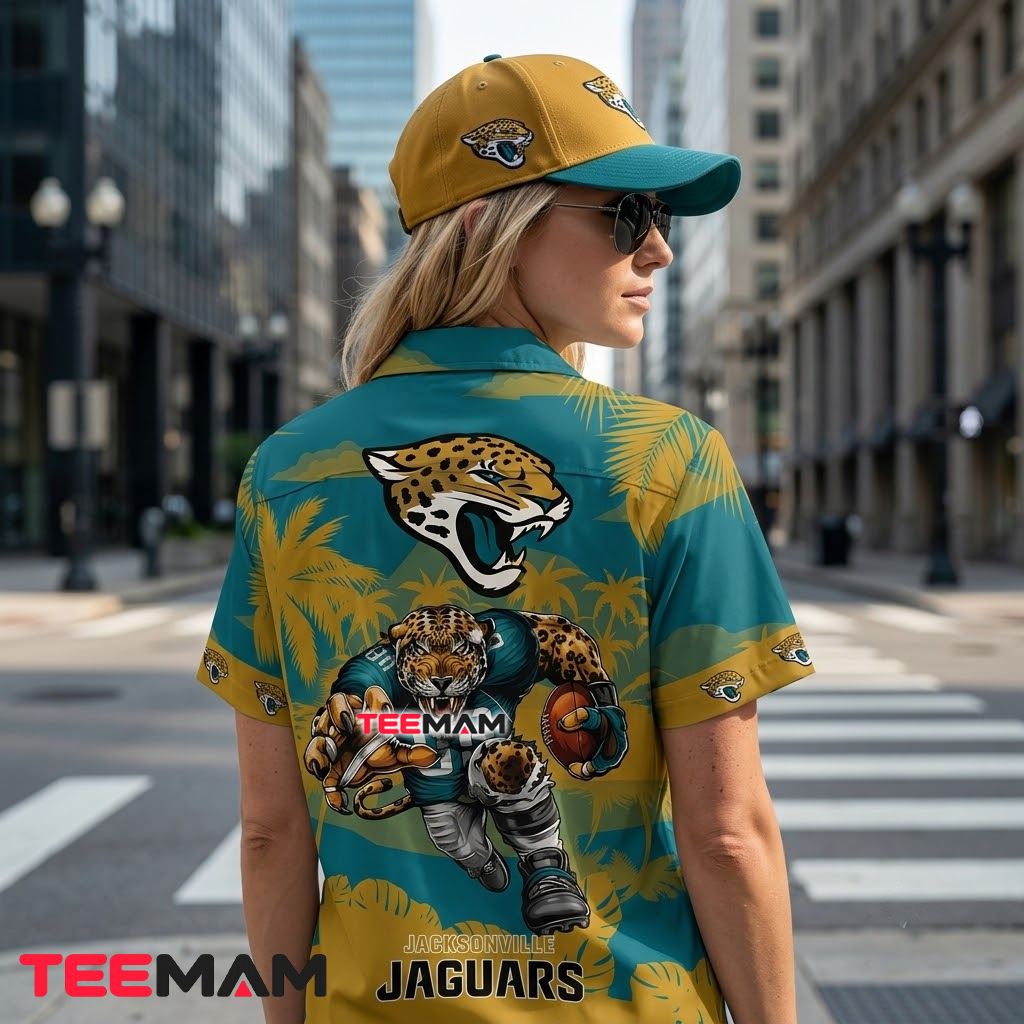 Jacksonville Jaguars Tropical Shirt Mascot Helmet Version 3 Jacksonville Jaguars Tropical Shirt Mascot Helmet Version 3