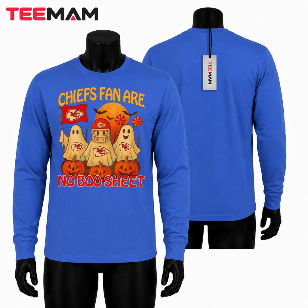 Kansas City Chiefs Halloween Long Sleeve Ghost No Boo Sheet Kansas City Chiefs Halloween Long Sleeve Ghost No Boo Sheet