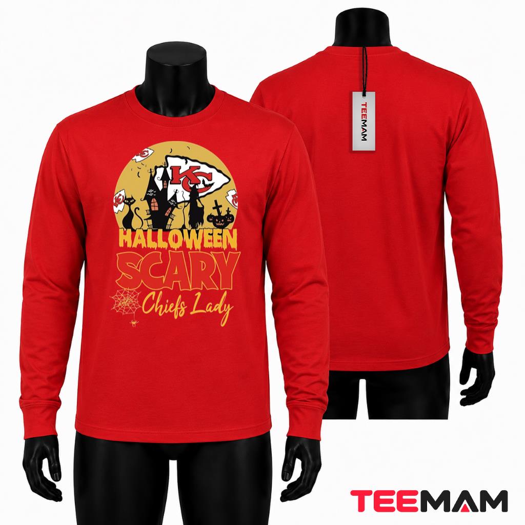 Kansas City Chiefs Halloween Long Sleeve Scary Witch Lady Kansas City Chiefs Halloween Long Sleeve Scary Witch Lady