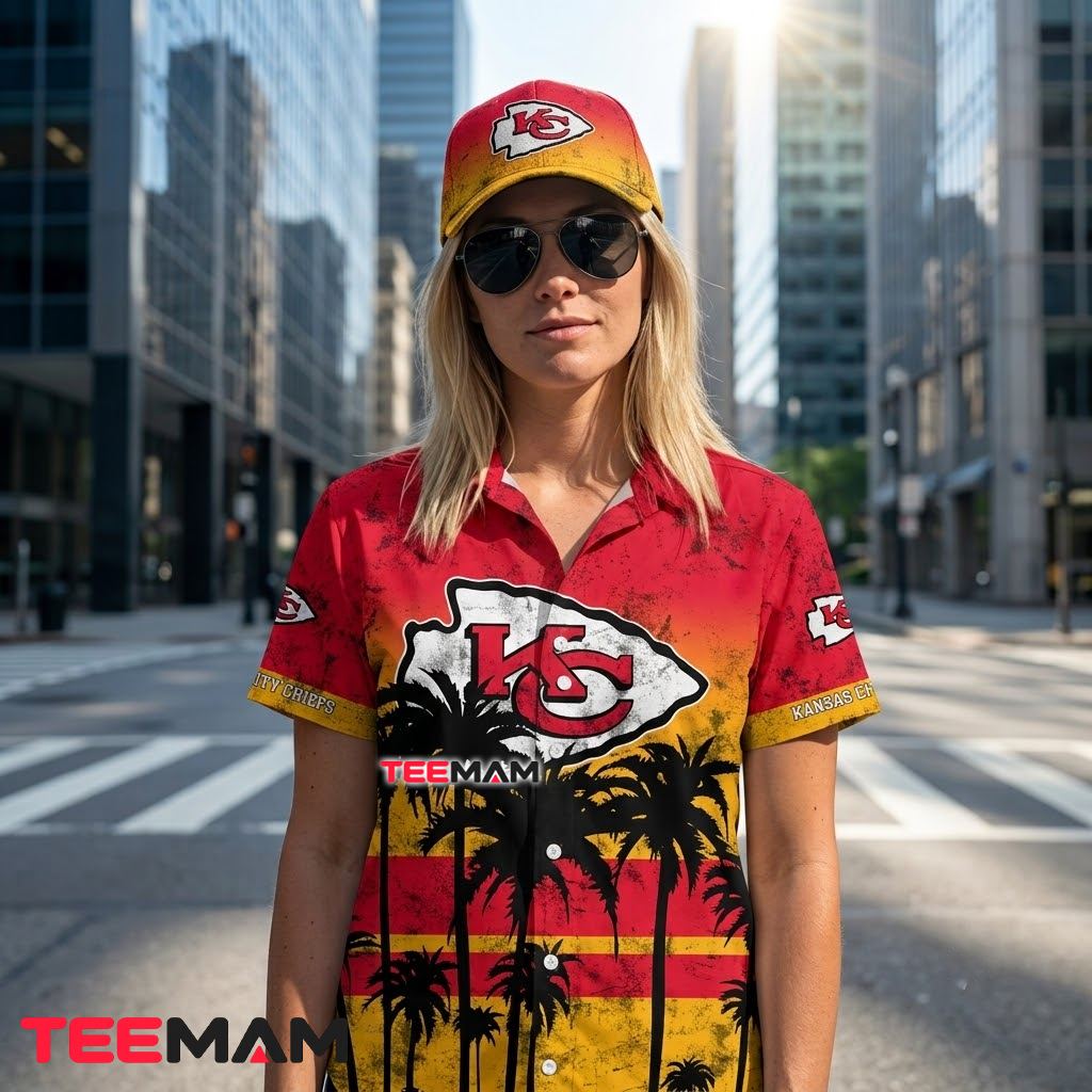 Kansas City Chiefs Hawaiian Shirt Coconut Tree Back Kansas City Chiefs Hawaiian Shirt Coconut Tree Back