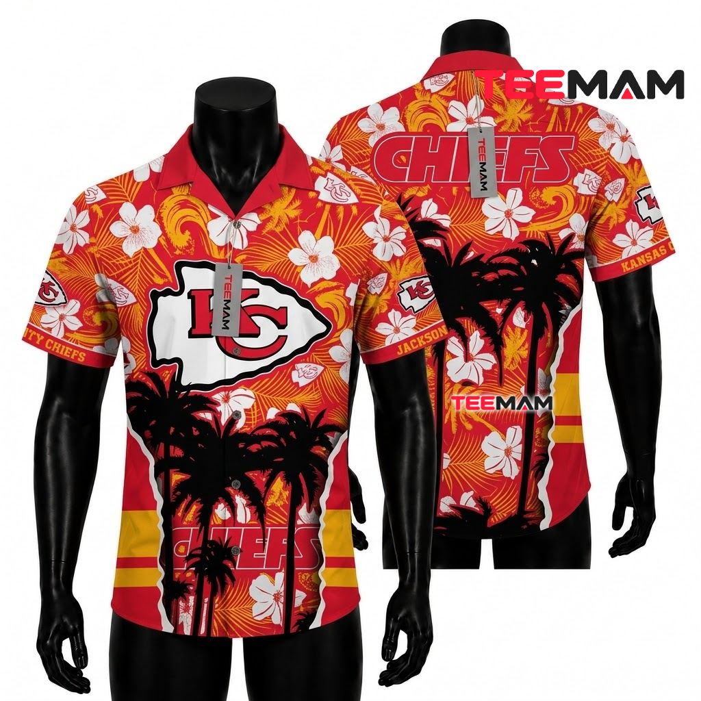 Kansas City Chiefs Hawaiian Shirt Palm Tree Front