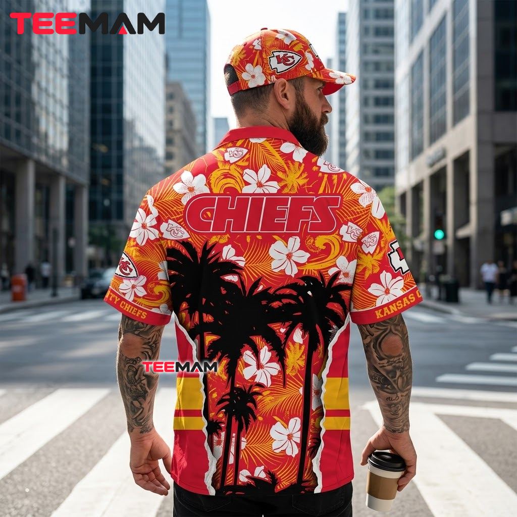 Kansas City Chiefs Hawaiian Shirt Palm Tree Version 3 Kansas City Chiefs Hawaiian Shirt Palm Tree Version 3