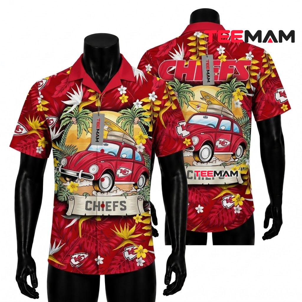 Kansas City Chiefs Hawaiian Shirt Surf Car Front