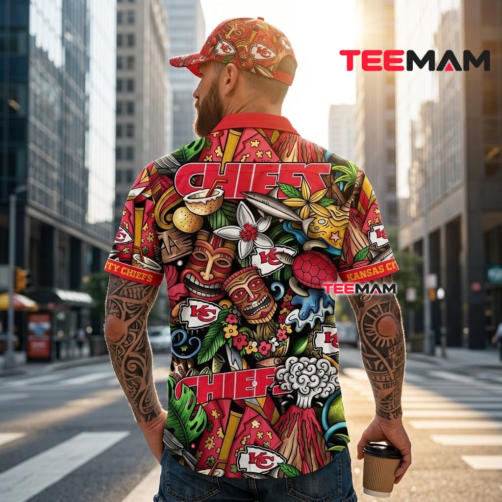 Kansas City Chiefs Hawaiian Shirt Tiki Mask Version 3 Kansas City Chiefs Hawaiian Shirt Tiki Mask Version 3