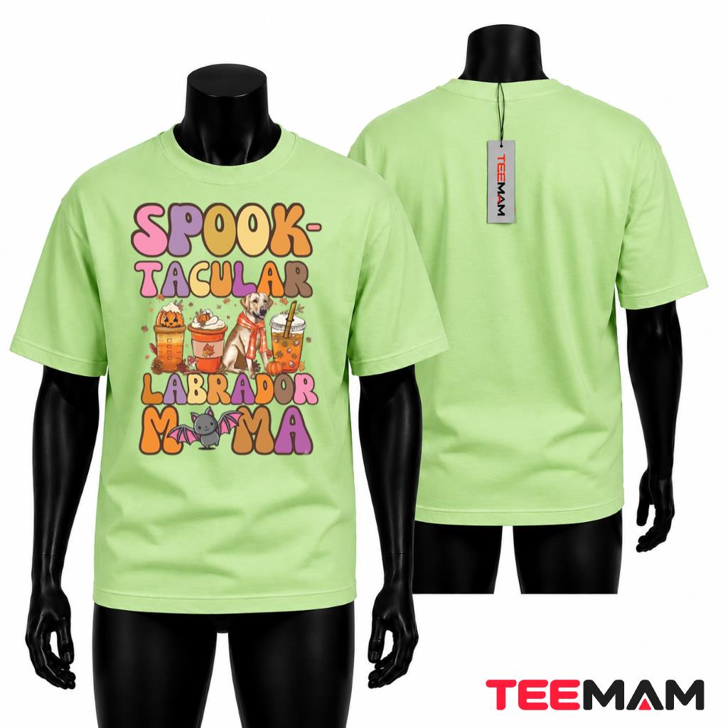 Labrador Mama Halloween T-Shirt Spooktacular Fall Coffee