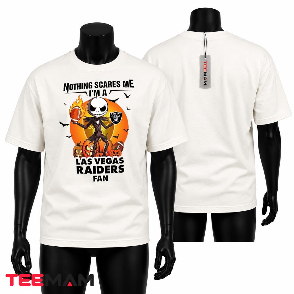 Las Vegas Raiders Halloween T-Shirt Jack Skellington Fan