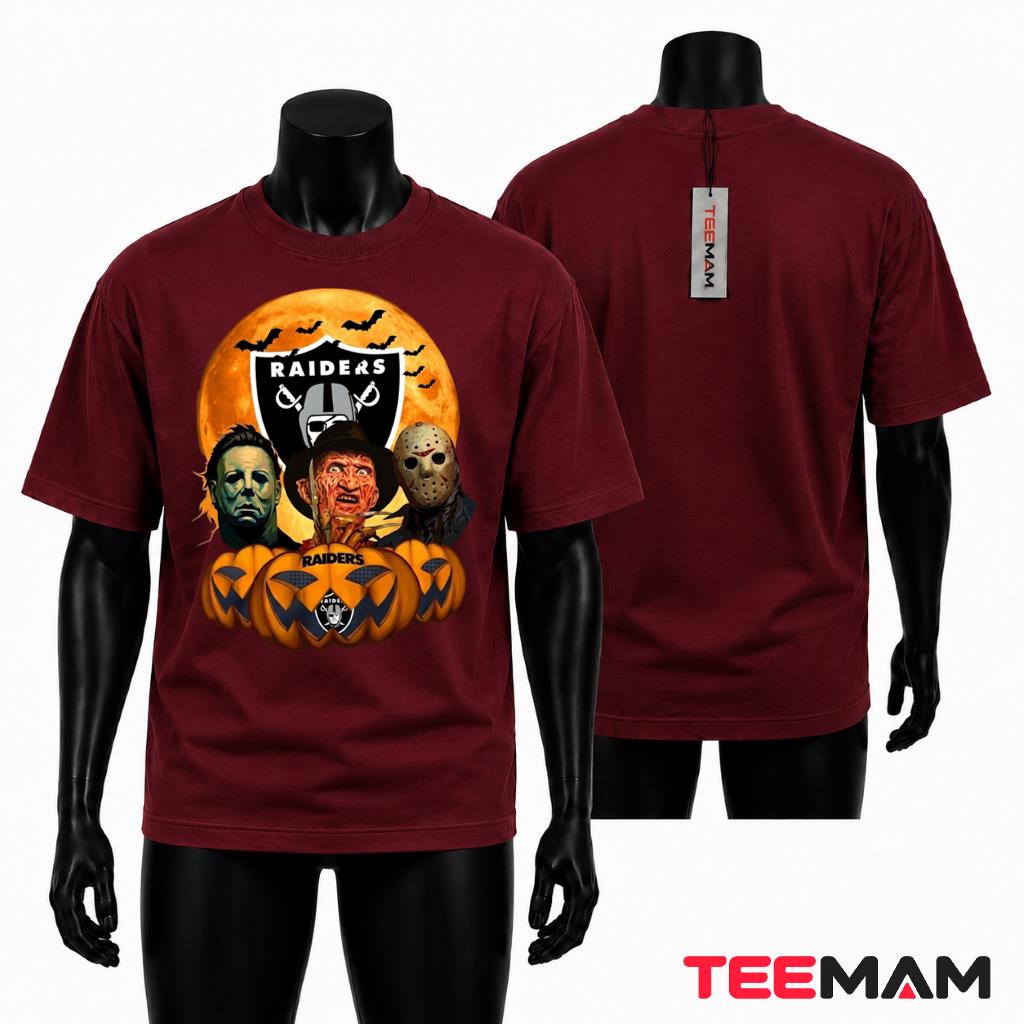 Las Vegas Raiders Halloween T-Shirt Michael Freddy Jason