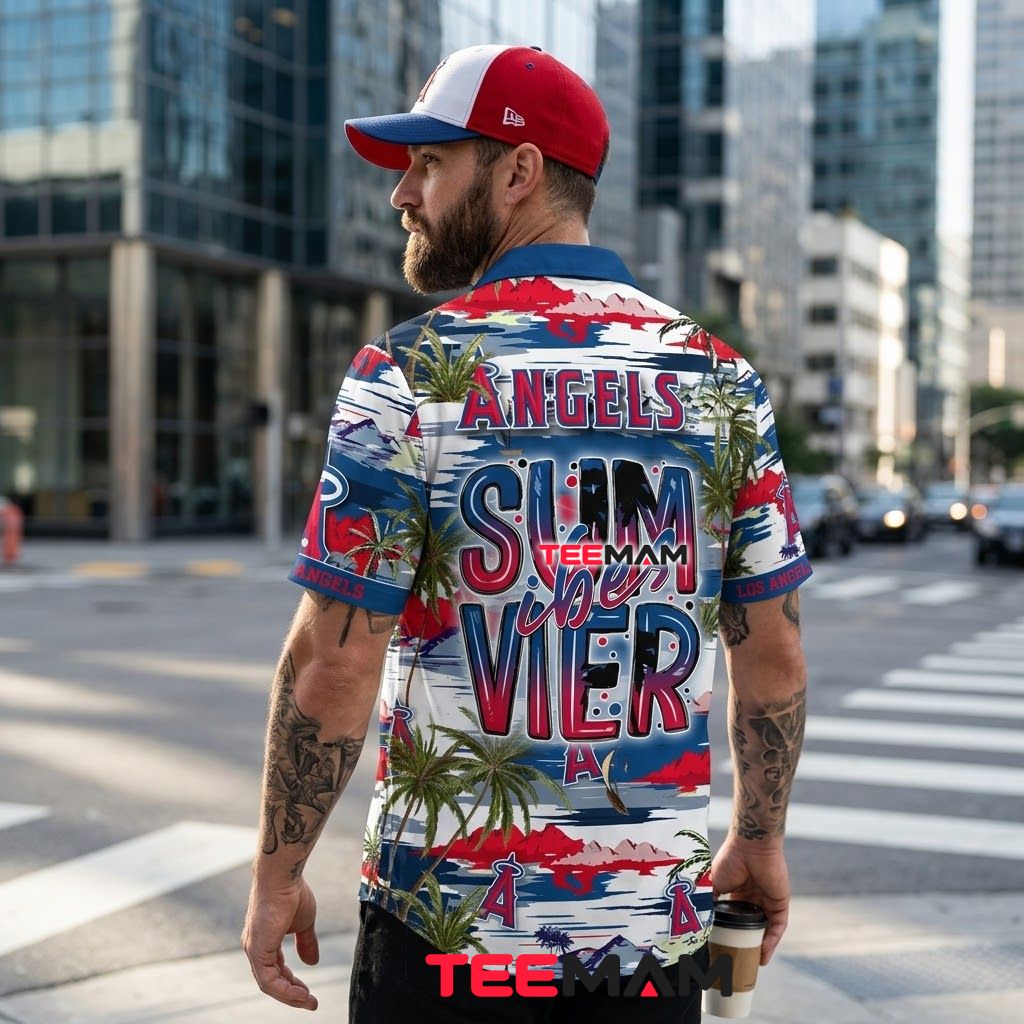 Los Angeles Angels Hawaiian Shirt Sailboat Mountain Summer Version 3 Los Angeles Angels Hawaiian Shirt Sailboat Mountain Summer Version 3