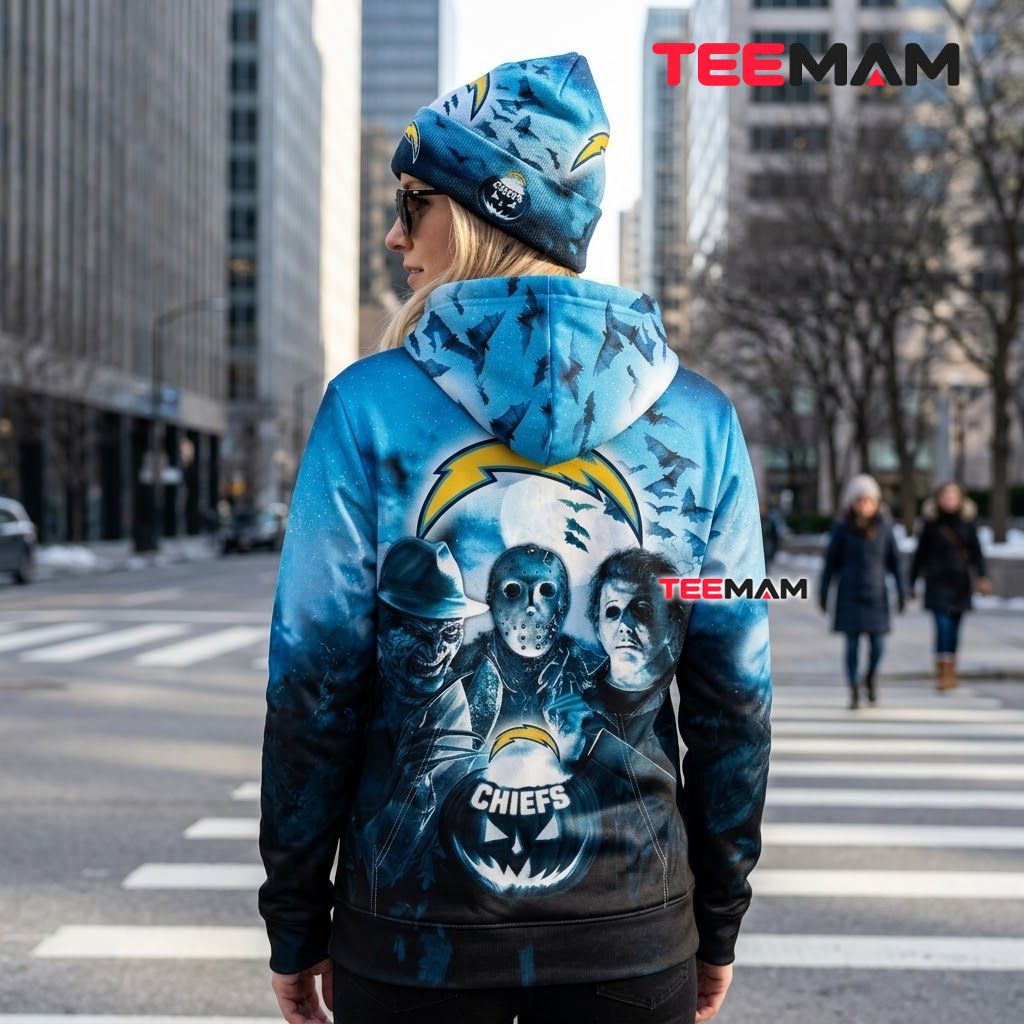 Los Angeles Chargers 3D Hoodie Freddy Jason Michael Myers Halloween Version 3 Los Angeles Chargers 3D Hoodie Freddy Jason Michael Myers Halloween Version 3