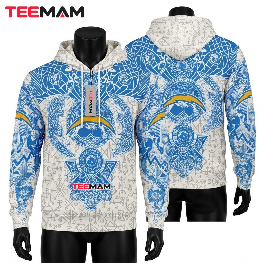 Los Angeles Rams 3D Hoodie Autism Awareness Ribbon Scribble