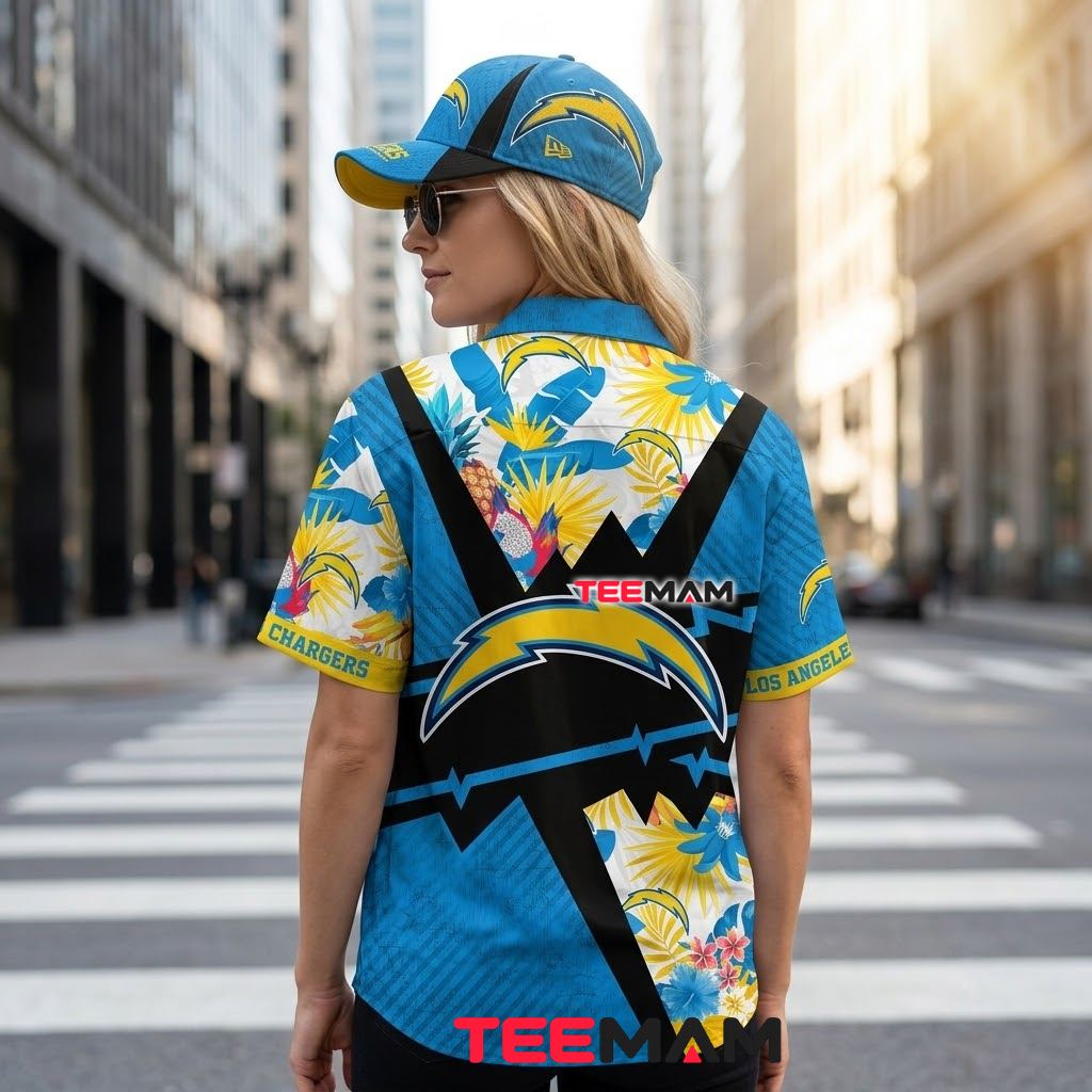 Los Angeles Chargers Aloha Shirt Pineapple Fruit Version 3 Los Angeles Chargers Aloha Shirt Pineapple Fruit Version 3
