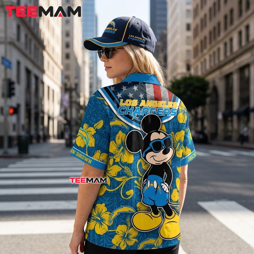 Los Angeles Chargers Hawaiian Shirt Mickey Mouse Version 3 Los Angeles Chargers Hawaiian Shirt Mickey Mouse Version 3