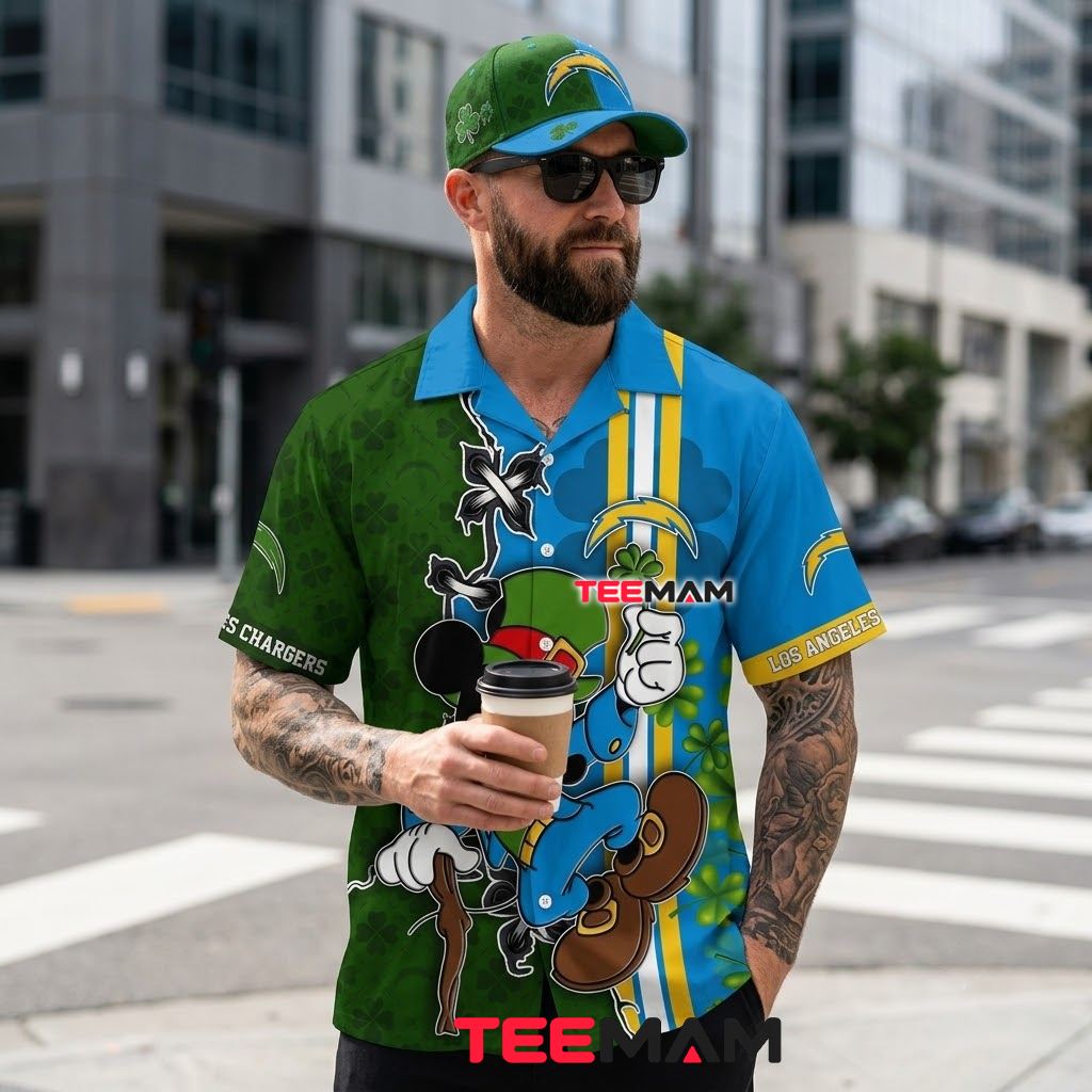 Los Angeles Chargers Hawaiian Shirt St Patrick Day Back Los Angeles Chargers Hawaiian Shirt St Patrick Day Back